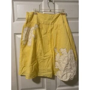 Women's Fashion Bug Yellow w/ White  Flowers Flare Skirt NWT -  Sz 16